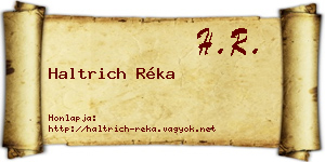 Haltrich Réka névjegykártya
